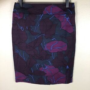 Ann Taylor Loft Abstract Floral Pencil Skirt